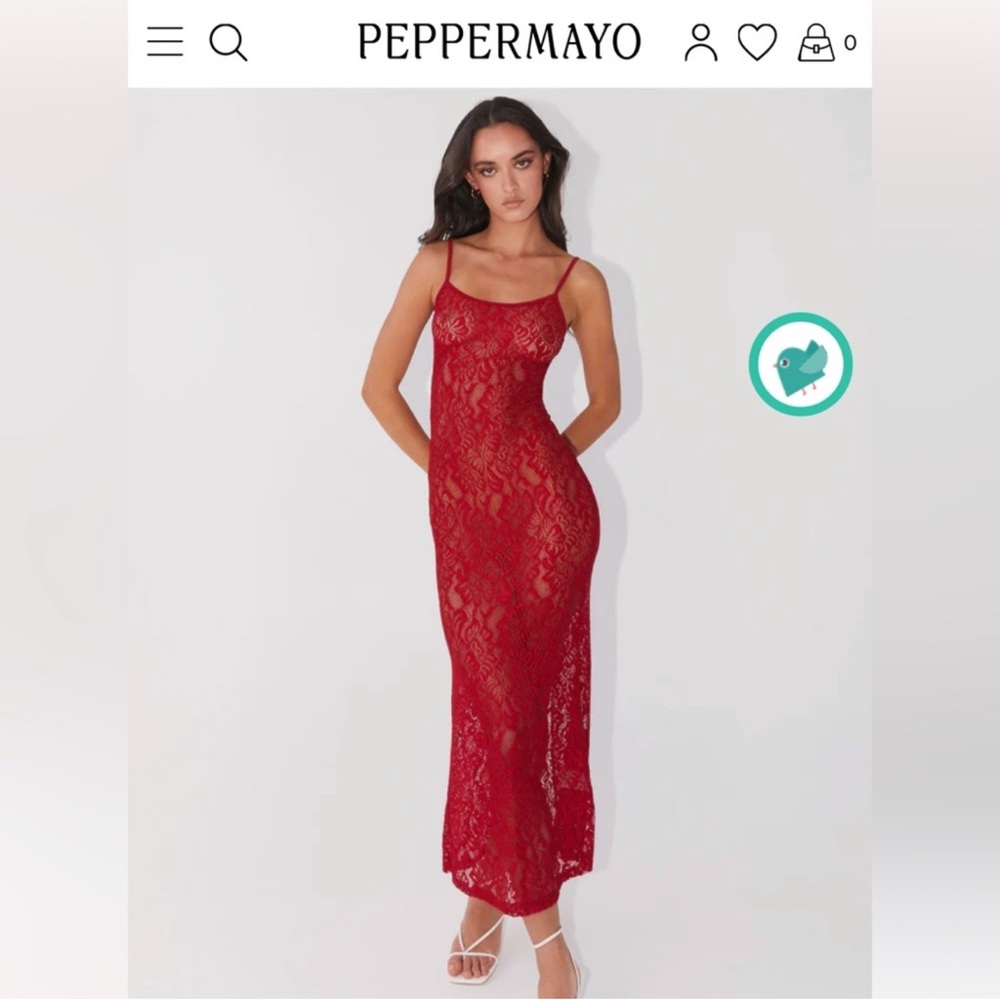 Peppermayo Scarlet Lace Gown